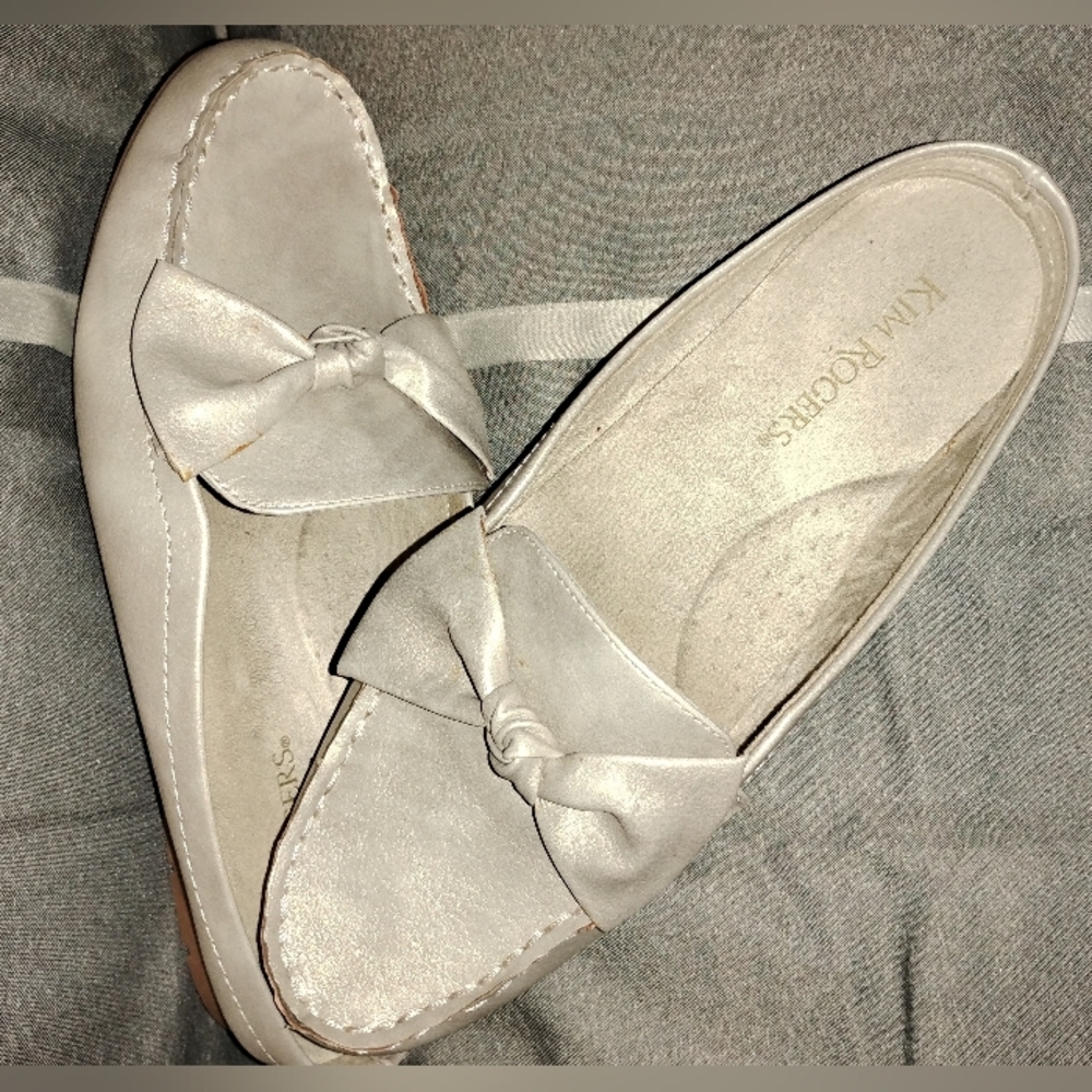 Matte Golden Loafer Slip- Ons. Kim Rogers Size 8&1/2